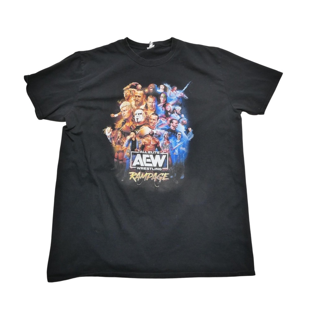 AEW Rampage Shirt Mens XL Black I Was There Wrestling Gildan‎ Tee All Elite